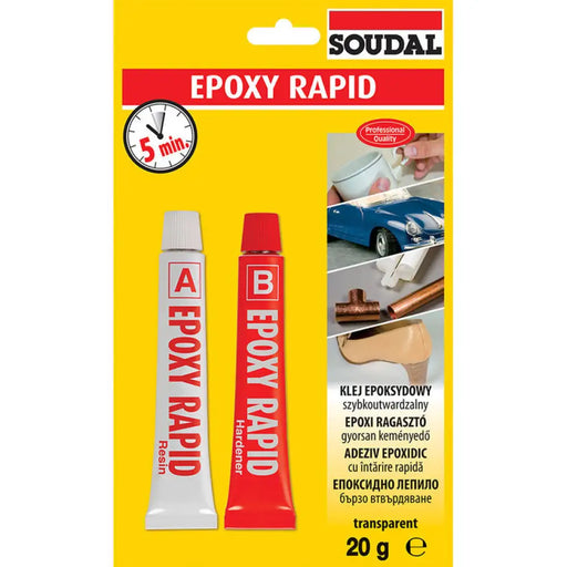 ЕПОКСИДНО ЛЕПИЛО EPOXY RAPID 2Х10 G SOUDAL