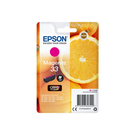 EPSON 1LB Singlepack Magenta 33 Claria Premium Ink