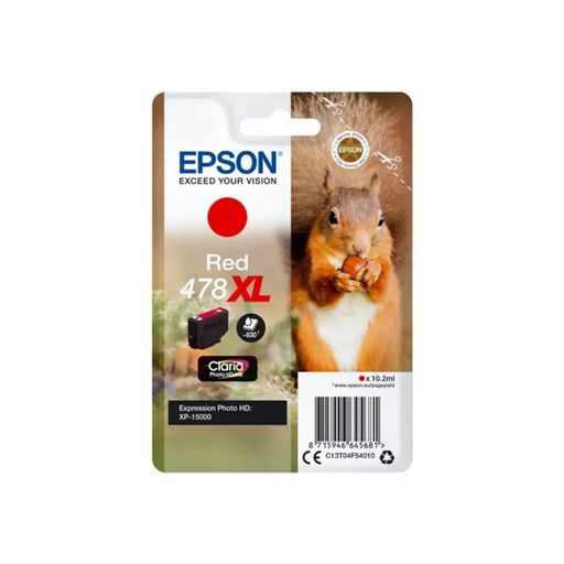 EPSON 1LB Singlepack Red 478XL Squirrel Clara Photo HD Ink