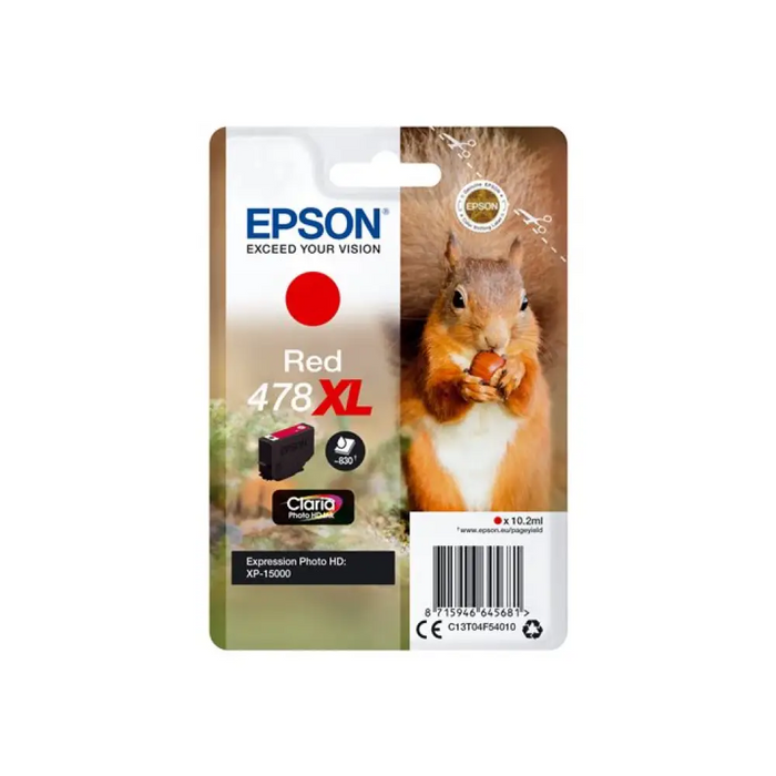 EPSON 1LB Singlepack Red 478XL Squirrel Clara Photo HD Ink
