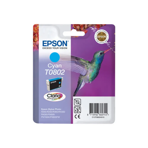 EPSON 1LB T0802 касета с мастило циан стандартен капацитет