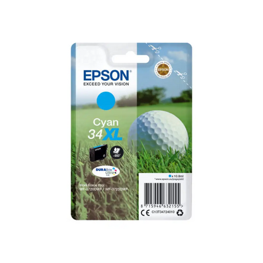 EPSON 2LB Singlepack 34XL Cyan DURABrite Ink Ultra XL