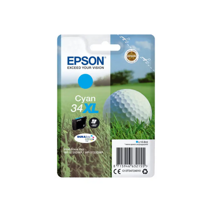 EPSON 2LB Singlepack 34XL Cyan DURABrite Ink Ultra XL