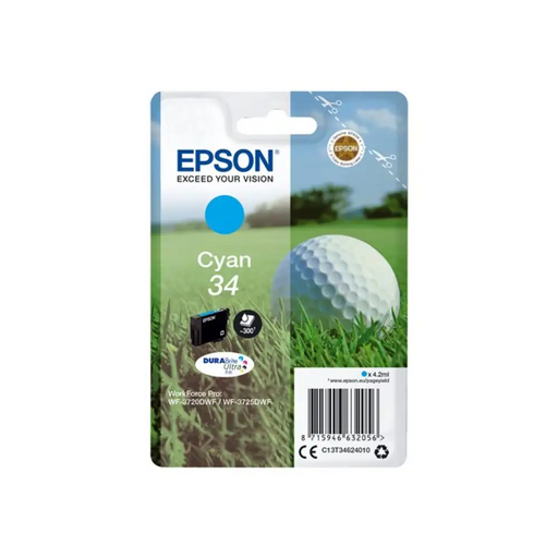 EPSON 2LB Singlepack Cyan 34 - DURABrite Ultra Ink