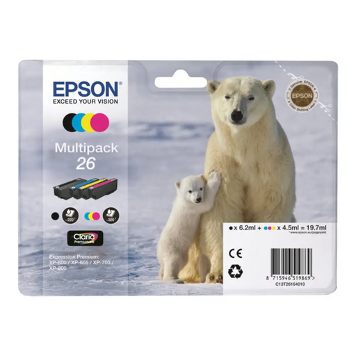 EPSON 3LB 26 касета с мастило черна и трицветна стандартен