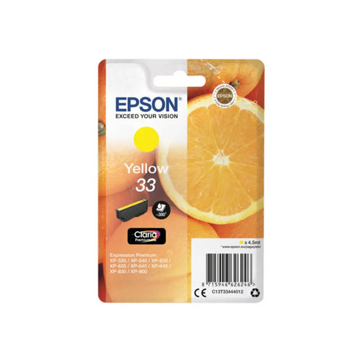EPSON 3LB Singlepack Yellow 33 Claria Premium Ink