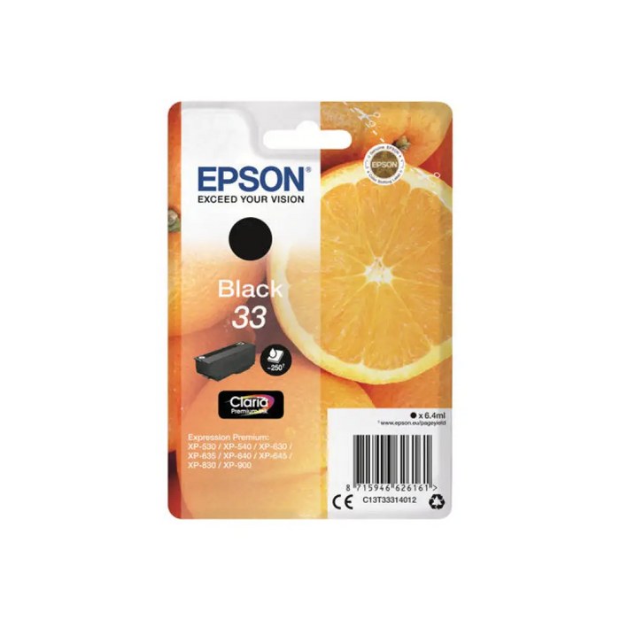 EPSON 4LB Singlepack Black 33 Claria Premium Ink