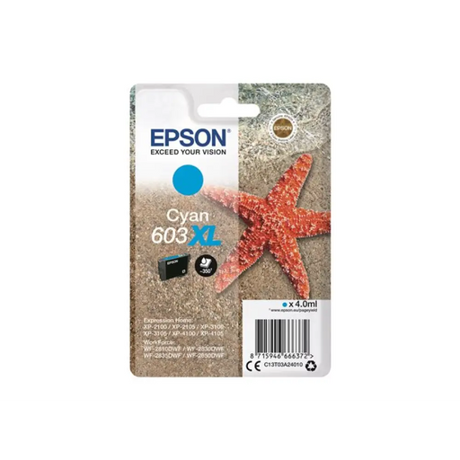 EPSON 4LB Singlepack Cyan 603XL Ink w/s