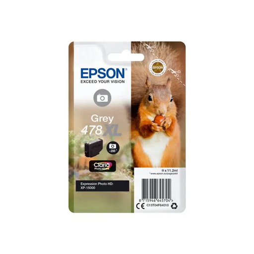 EPSON 4LB Singlepack Gray 478XL Squirrel Clara Photo HD Ink
