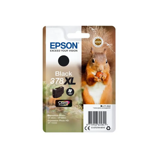 EPSON 5LB Singlepack Black 378XL Squirrel Clara Photo HD Ink