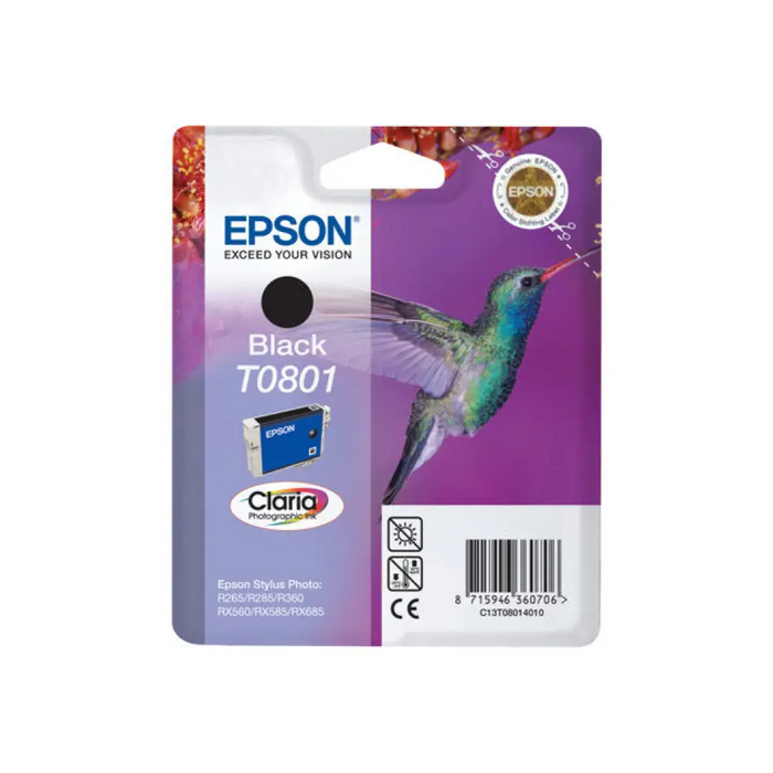 EPSON 5LB T0801 черна касета с мастило стандартен капацитет