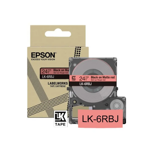 EPSON матова лента червена/черна 24 мм 8 м LK-6RBJ