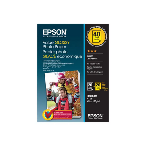 EPSON Value Glossy Photo Paper 10x15cm 20 листа x2 (BOGOF)