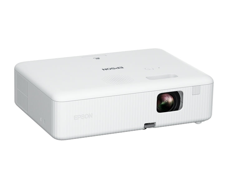 Epson CO-W01, WXGA (1024 x 768, 16:10), 3 000 ANSI лумена, 15 000:1, VGA, HDMI, USB, 24 месеца, Лампа: 12 месеца или 1 000 часа, Бял + Универсална скоба за таванно проектори Sunne, макс. 20 кг, удължение