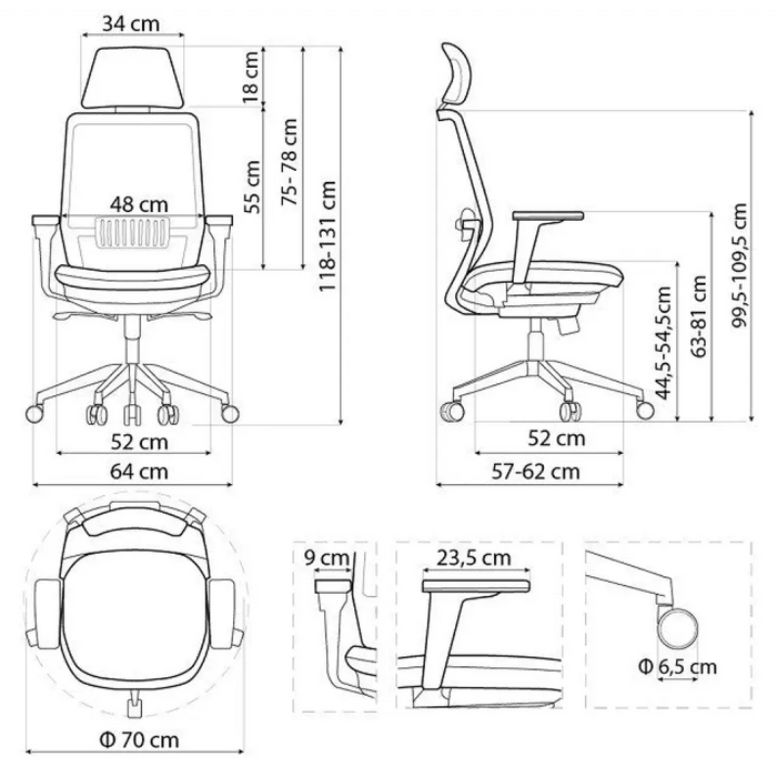 Ергономичен офис стол SPECTRUM черен