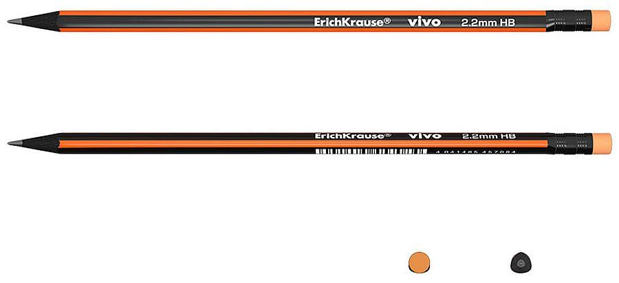 Графитен молив с гума Erich Krause - Vivo, HB, асортимент