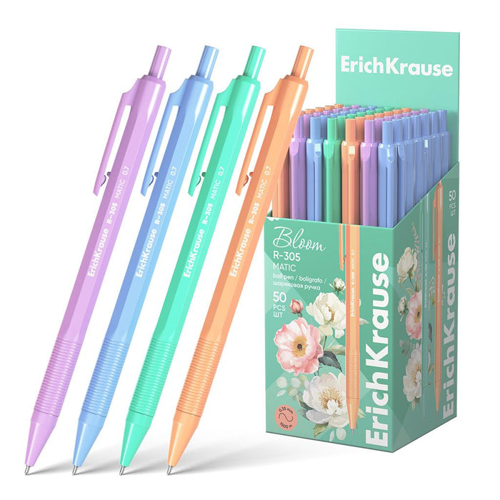 Автоматична химикалка Erich Krause Bloom - Matic Pastel, асортимент