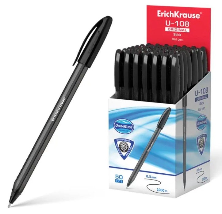 Химикалка Erich Krause U-108 - Stick Original, черна