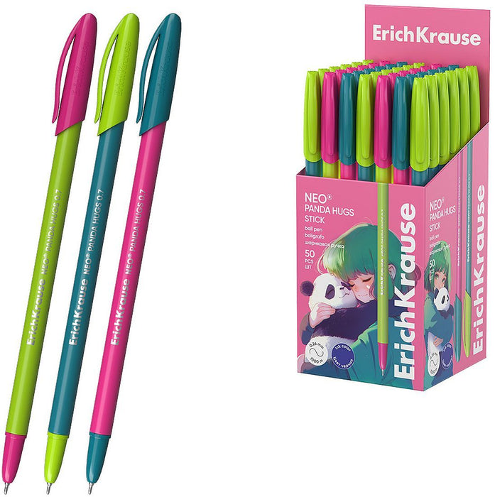 Химикалка Erich Krause Neo - Panda Hugs, 0.7 mm, асортимент