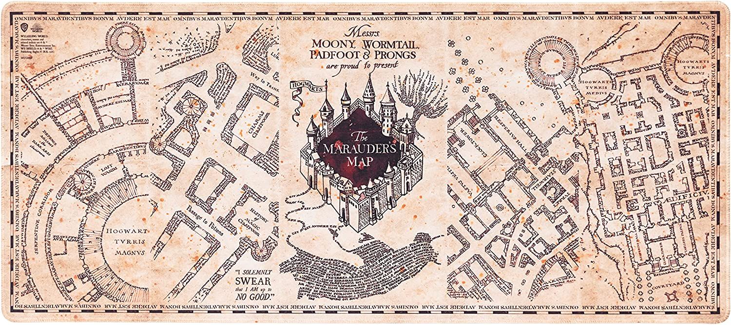 Гейминг подложка за мишка Erik - Marauder's Map, XL, мека, бежова
