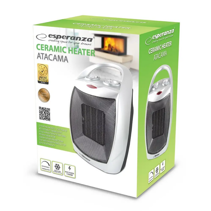 Esperanza EHH006 electric space heater Indoor Black 1500 W