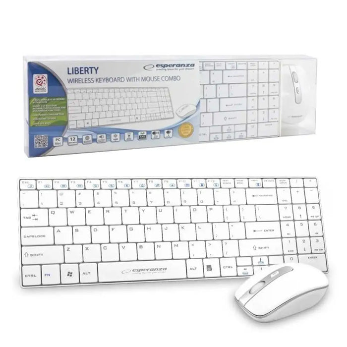 Esperanza EK122W клавиатура RF безжична QWERTY бяла