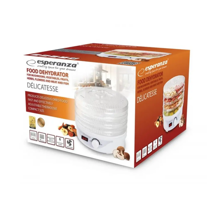 Esperanza EKD003 food dehydrator Transparent White 250 W