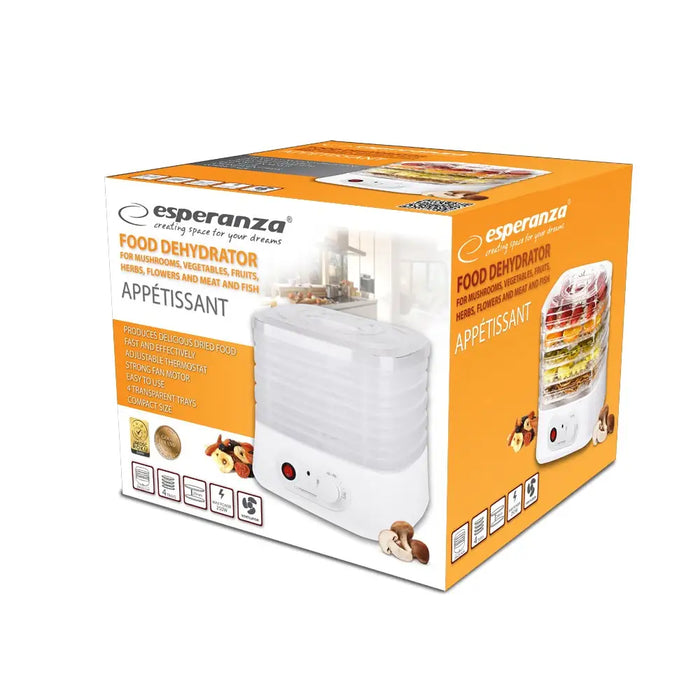 Esperanza EKD004 Дехидратор за храна прозрачен бял 250 W