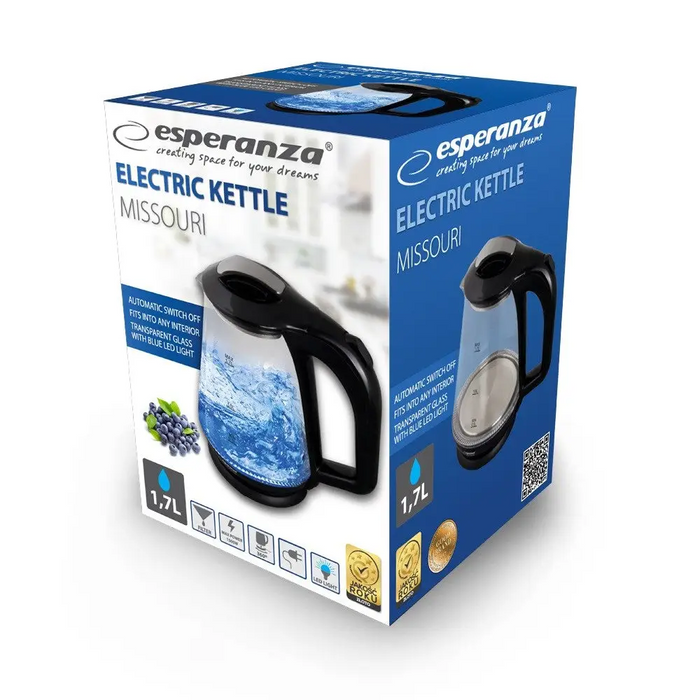 Esperanza EKK024K Електрическа кана 1.7 L Черна Многоцветна