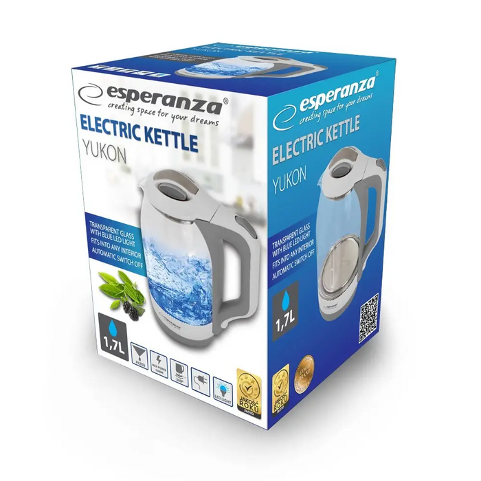Esperanza EKK025W Електрическа кана 1.7 L Бяла Многоцветна
