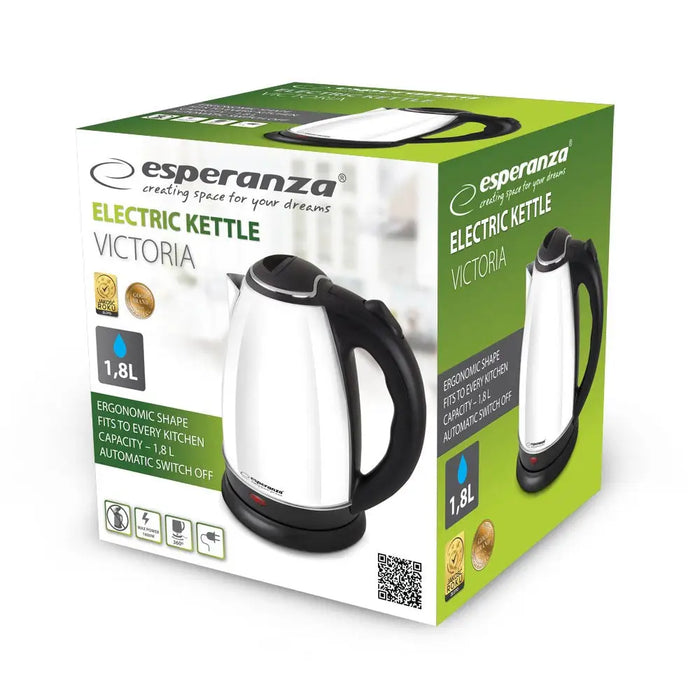 Esperanza EKK113W електрическа кана 1.8 L Черна Бяла 1800 W
