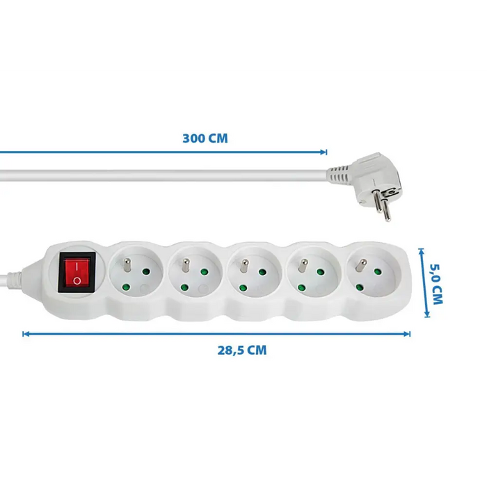 Esperanza ELK215W захранващ удължител 3 м 5 AC контакт(и)