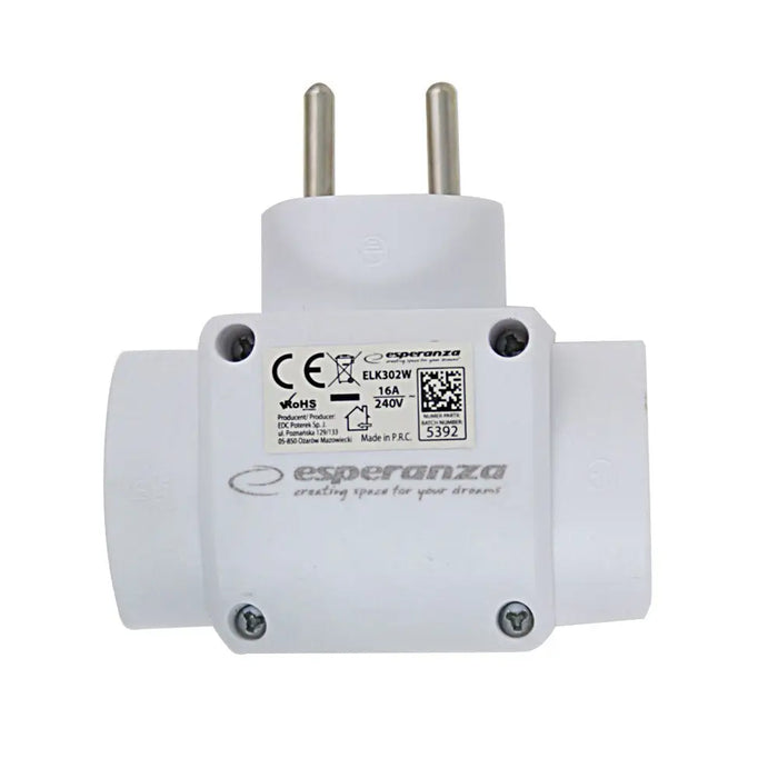 Esperanza ELK302W Електрически сплитер 3 гнезда Бял