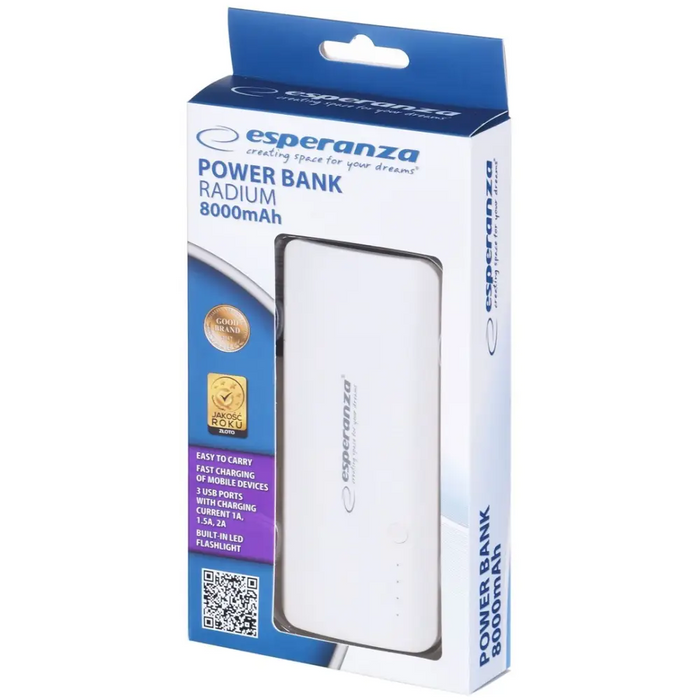 Esperanza EMP106WE Radium 8000 mAh Сиво Бяло