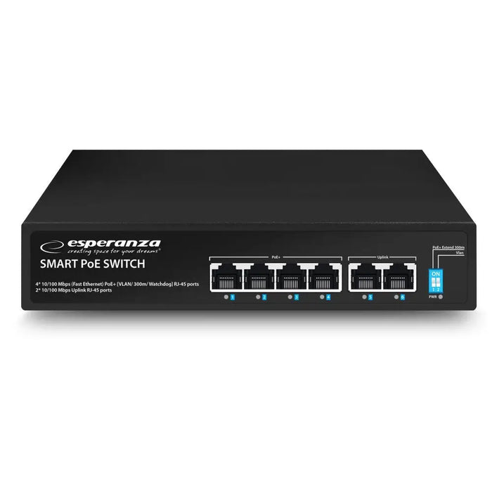 Esperanza ENS105 6-портов Poe Switch 10/100 60W