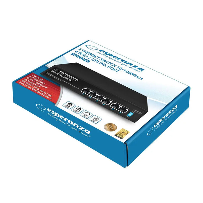 Esperanza ENS105 6-портов Poe Switch 10/100 60W