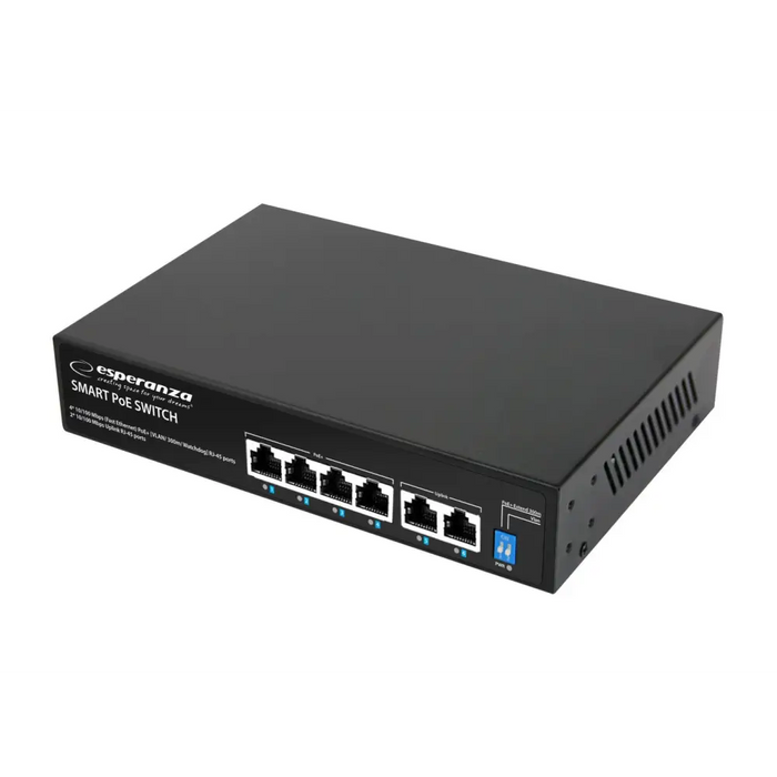 Esperanza ENS105 6-портов Poe Switch 10/100 60W