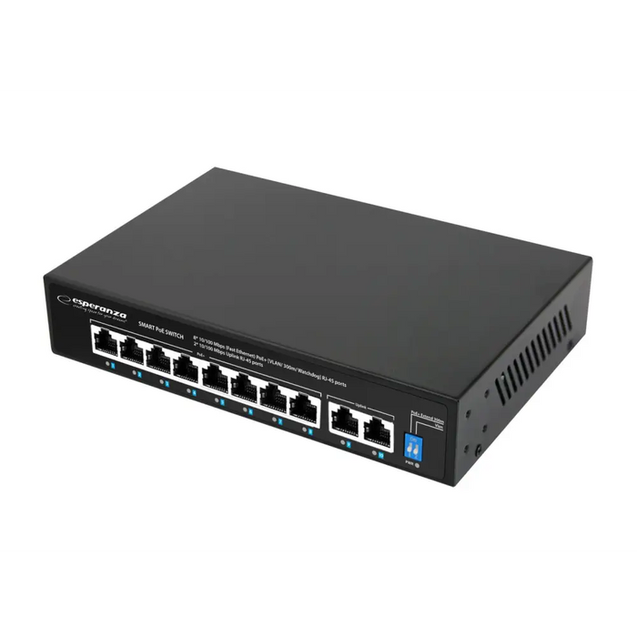 Esperanza ENS106 10-портов Poe Switch 10/100 96W