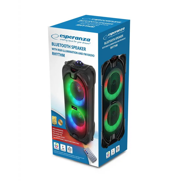 Esperanza EP157 BT FM LED RGB високоговорител черен 10W