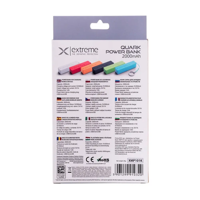 Esperanza Quark 2000 mAh черен