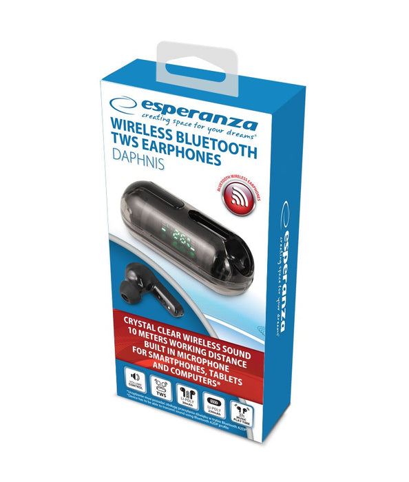Esperanza EH239K Bluetooth слушалки за уши TWS, черни