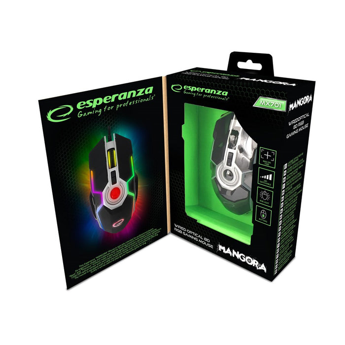 Мишка Esperanza EGM701 за дясна ръка, USB Type-A, оптична, 7200 DPI