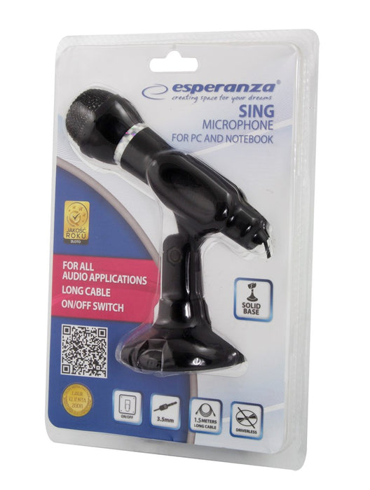Микрофон Esperanza EH180, настолен, черен