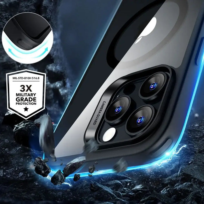 ESR Classic Hybrid Halolock MagSafe калъф + закалено стъкло