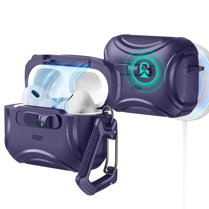 ESR Cyber FlickLock MagSafe калъф за AirPods Pro 3 - лилав
