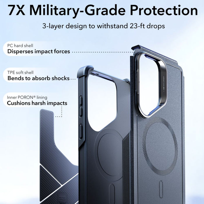 Калъф ESR Cyber Tough Kickstand MagSafe за Samsung Galaxy S26 Ultra - черен