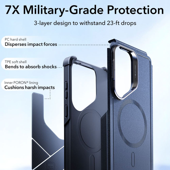 ESR Cyber Tough Kickstand MagSafe калъф за Samsung Galaxy S26 Ultra - тъмносин