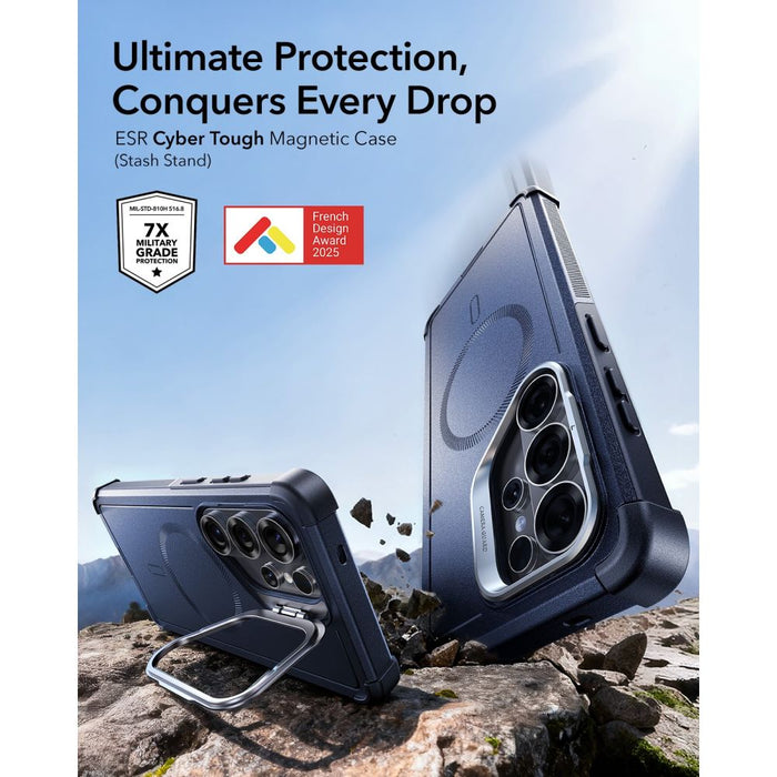 ESR Cyber Tough Kickstand MagSafe калъф за Samsung Galaxy S26 Ultra - тъмносин