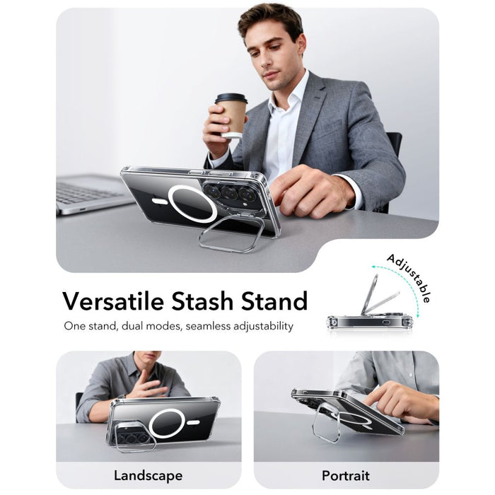 ESR Classic Hybrid Kickstand MagSafe калъф за Samsung Galaxy S26+ - прозрачен