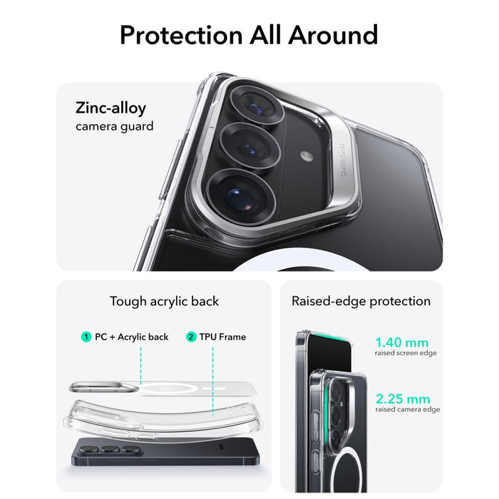 ESR Classic Hybrid Kickstand MagSafe калъф за Samsung Galaxy S26+ - прозрачен